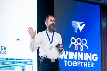 a person presenting in an event